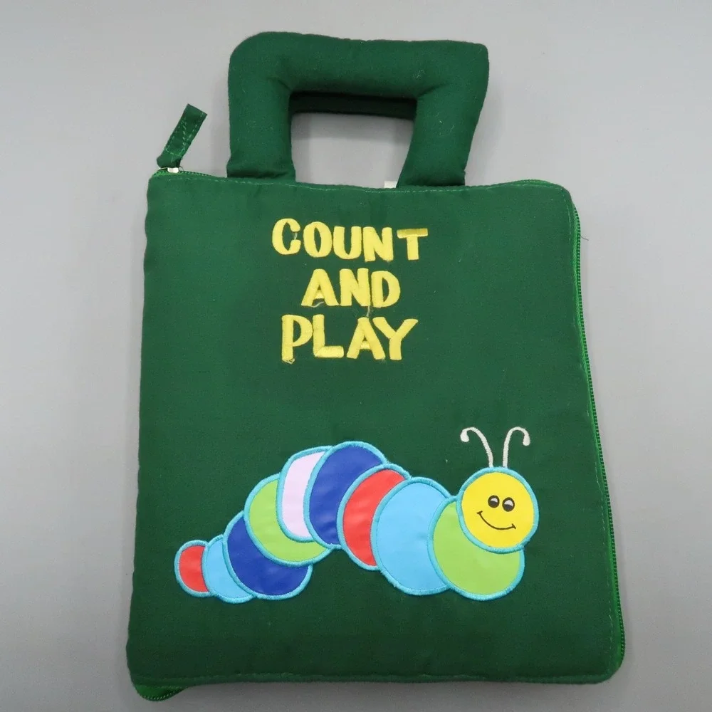 Vintage 1991 Pockets of Learning Soft‎ Cloth Book Count And Play Baby
